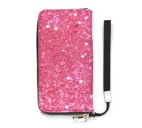 BVKWNTSA Portefeuille tendance en cuir avec imprimé à paillettes roses scintillantes de grande capacité, design intérieur multi-compartiments - répond à vos différents besoins de voyage