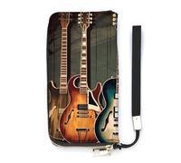 BVKWNTSA Portefeuille tendance en cuir imprimé artistique de grande capacité pour guitares verticales, design interne multi-compartiments - Répond à vos différents besoins de voyage