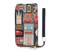 BVKWNTSA Portefeuille tendance en cuir imprimé avec symboles de l'Angleterre - Vertical, plusieurs compartiments intérieurs - Répond à vos différents besoins de voyage