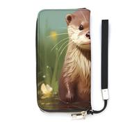 BVKWNTSA Portefeuille tendance en cuir imprimé de grande capacité Motif loutre mignon _ 77854766 - Design à compartiments intérieurs multiples - Répond à vos différents besoins de voyage