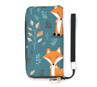 BVKWNTSA Portefeuille tendance en cuir imprimé de renard de grande capacité avec plusieurs compartiments intérieurs pour répondre à vos différents besoins de voyage