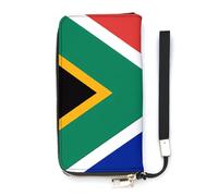 BVKWNTSA Portefeuille tendance en cuir imprimé drapeau de l'Afrique du Sud - Grande capacité - Vertical, plusieurs compartiments intérieurs - Répond à vos différents besoins de voyage