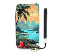 BVKWNTSA Portefeuille tendance en cuir imprimé Hello Hawaï de grande capacité vertical, design interne multi-compartiments - répond à vos différents besoins de voyage