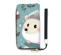 BVKWNTSA Portefeuille tendance en cuir imprimé hérisson de grande capacité avec plusieurs compartiments intérieurs pour répondre à vos différents besoins de voyage