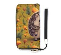 BVKWNTSA Portefeuille tendance en cuir imprimé hérisson grande capacité vertical, design interne multi-compartiments - répond à vos différents besoins de voyage