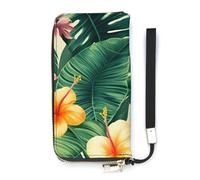 BVKWNTSA Portefeuille tendance en cuir imprimé Hojas Tropicales Y Flores avec plusieurs compartiments intérieurs pour répondre à vos différents besoins de voyage