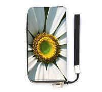 BVKWNTSA Portefeuille tendance en cuir imprimé marguerite de grande capacité vertical, design interne multi-compartiments - répond à vos différents besoins de voyage