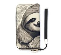 BVKWNTSA Portefeuille tendance en cuir imprimé paresseux My Spirit avec plusieurs compartiments intérieurs pour répondre à vos différents besoins de voyage