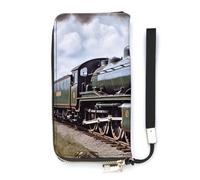 BVKWNTSA Portefeuille tendance en cuir imprimé pour locomotive à vapeur de grande capacité Train2, design à compartiments intérieurs multiples - Répond à vos différents besoins de voyage