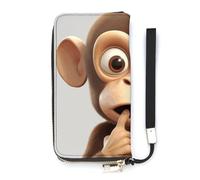 BVKWNTSA Portefeuille tendance en cuir imprimé The Silent Monkey de grande capacité vertical, design interne multi-compartiments - Répond à vos différents besoins de voyage