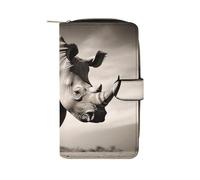 BVKWNTSA Portefeuille tendance en cuir pour homme et femme - Grande capacité - Motif animal - Avec fentes pour cartes - Style décontracté, Afrique du Sud Animal, 19.7x11x3.5cm