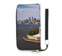 BVKWNTSA Portefeuille vertical en cuir imprimé statue de la Liberté de grande capacité à New York avec compartiments internes pour répondre à vos différents besoins de voyage