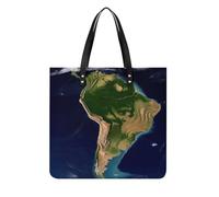 BVKWNTSA Sac à main tendance en cuir imprimé avec image satellite d'Amérique du Sud, un choix polyvalent pour les déplacements, les voyages et un usage quotidien