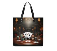 BVKWNTSA Sac à main tendance en cuir imprimé tournoi de poker de grande capacité, un choix polyvalent pour les déplacements, les voyages et un usage quotidien