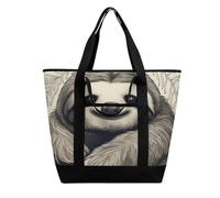 BVKWNTSA Sac à provisions isotherme de grande capacité avec imprimé animal Sloth My Spirit - Tissu Oxford imperméable, adapté pour le shopping, les pique-niques et autres scénarios