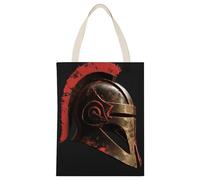 BVKWNTSA Sac fourre-tout de grande capacité en toile imprimée casque de guerrier spartiate simple - Un assistant de shopping durable et élégant