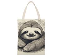 BVKWNTSA Sac fourre-tout en toile imprimé paresseux My Spirit Grande capacité Simple - Un accessoire de shopping durable et élégant