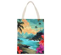 BVKWNTSA Sac fourre-tout simple en toile imprimée Hello Hawaï - Une aide au shopping durable et élégante
