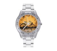 BVKWNTSA Sl usiness Montre à Quartz analogique avec Bracelet en Acier Vieux Rusty Vintage imprimé pour Homme - Élégante Montre à Quartz analogique, légère et Confortable