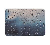 BVKWNTSA Tapis de bain - Gouttes de pluie sur verre imprimé terre de diatomée tapis de bain absorbant à séchage rapide pour salle de bain, baignoire et douche
