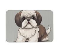 BVKWNTSA Tapis de bain Shih Tzu Dog1 imprimé terre de diatomée Tapis de bain absorbant à séchage rapide pour sol de salle de bain, baignoire et douche