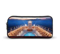 BVKWNTSA Trousse à crayons avec imprimé bateau de croisière pour filles, garçons, enfants, utilisée comme trousse à crayons, accessoire de bureau, trousse de maquillage