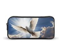 BVKWNTSA Trousse à crayons avec imprimé ciel colombe pour filles, garçons, enfants, utilisée comme trousse à crayons, accessoire de bureau, trousse de maquillage