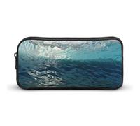 BVKWNTSA Trousse à crayons bleu océan mer vague imprimé paysage marin sac de rangement pour filles garçons enfants utilisé comme trousse à crayons, accessoire de bureau, trousse de maquillage