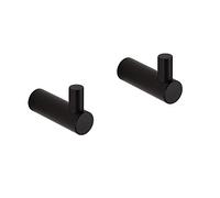 BVL Lot de 2 crochets muraux en acier inoxydable 304 pour salle de bain et cuisine Noir