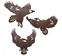 BVLFOOK Décoration murale en forme d'aigle en métal à suspendre - Décoration murale d'intérieur pour chambre à coucher, salon, couloir, concierge et cour - 28 cm