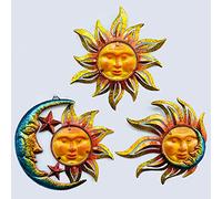 BVLFOOK Lot de 3 décorations murales en métal à Suspendre pour extérieur, intérieur, extérieur, Salon, Chambre, Jardin, Porche, clôture, Balcon - 22,9 cm de Large