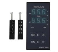 BVMKNI Contrôleur de température numérique, for Presse à Chaud, contrôle PID, Compteur de Temps, avec entrée thermocouple K/J/R/S/B/E/N/T, Sortie 250 V CA 48 x 96 mm (Sortie Statique)