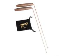 BVMKNI Kit de Baguettes de sourcier en cuivre - Manche en Noyer Naturel for la Chasse, Haute sensibilité, Longueur réglable