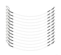 BVMKNI Lot de 12 Bas de Ligne de pêche en fluorocarbone, Longueurs Multiples de 9 à 36 kg, avec Mousqueton, for Poissons d'eau Douce et d'eau salée, Transparents et Invisibles(24in-60lb)