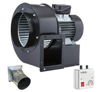 BVN VENTILATION SYSTEMS & ELECTRICAL MOTORS Turbo Ventilateur radial centrifuge 1800 m³/h 230 V avec bride et régulateur pour extraction d'air
