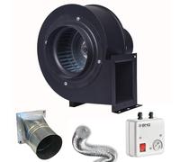 BVN VENTILATION SYSTEMS & ELECTRICAL MOTORS Ventilateur radial 2600 m3/h 230 V bride + tube flexible + régulateur d'extraction d'air ventilateur radial