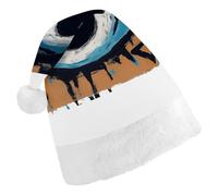 BVNMT Chapeau de Noël festif pour adulte (43,4 x 29,7 cm) - Polyester Delight for The Holidays Evil Eye Printed Santa Hat Christmas Hats Christmas Party Hat For Adult Women Men