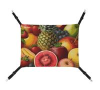 BVNMT Fresh Juicy Fruits Hamac en toile imprimée pour animaux de compagnie - Respirant et pliable pour chats, chiens et petits animaux de compagnie - Idéal pour la maison, les voyages et l'hôpital