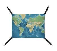 BVNMT Hamac en toile imprimée carte du monde pour animaux de compagnie - Respirant et pliable pour chats, chiens et petits animaux de compagnie - Idéal pour la maison, les voyages et l'hôpital pour