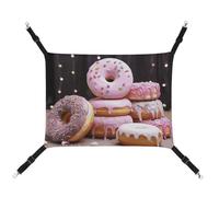 BVNMT Hamac en toile imprimée Donut Cake pour animaux de compagnie - Respirant et pliable pour chats, chiens et petits animaux de compagnie - Idéal pour la maison, les voyages et l'hôpital pour