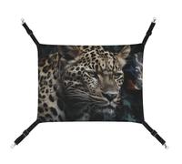 BVNMT Hamac en toile imprimée drapeau avec léopard pour animaux de compagnie - Respirant et pliable pour chats, chiens et petits animaux de compagnie - Idéal pour la maison, les voyages et l'hôpital