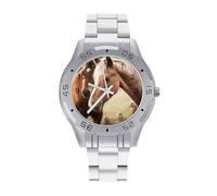 BVNMT Montre en acier pour homme avec bracelet en alliage, idéale pour le travail et le quotidien, cadran de 4,1 cm