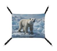 BVNMT Polar Bear Hamac en toile imprimée Ice pour animaux de compagnie, respirant et pliable pour chats, chiens et petits animaux de compagnie, idéal pour la maison, les voyages et l'hôpital pour