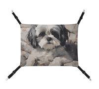 BVNMT Shih Tzu Hamac en toile imprimée pour animaux de compagnie - Respirant et pliable pour chats, chiens et petits animaux de compagnie - Idéal pour la maison, les voyages et l'hôpital pour animaux