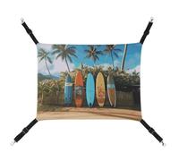 BVNMT Surf's Up Hamac en toile imprimée pour animaux de compagnie - Respirant et pliable pour chats, chiens et petits animaux de compagnie - Idéal pour la maison, les voyages et l'hôpital pour animaux