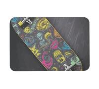 BVNMT Tapis absorbant l'eau graffiti skateboard imprimé antidérapant tapis de sol diatomée tapis de boue pour intérieur et extérieur 60 x 40 cm