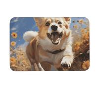 BVNMT Tapis de course absorbant l'eau imprimé Corgi Tapis de sol antidérapant pour intérieur et extérieur 60 x 40 cm