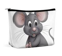 BVNMT Trousse de maquillage portable de grande capacité, sac de rangement amusant pour kangourou zoo, convient pour les femmes et les filles, Rat gris, Taille unique