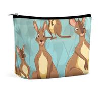 BVNMT Trousse de maquillage portable de grande capacité, sac de rangement amusant pour kangourou zoo, convient pour les femmes et les filles, Drôle pour le zoo kangourou., Taille unique