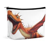 BVNMT Trousse de maquillage portable de grande capacité - Sac de rangement - Bleu océan - Imprimé dauphin - Convient pour les femmes et les filles, Dinosaure ptérodactyle, Taille unique